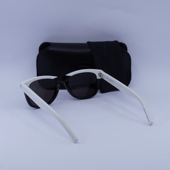 Saint Laurent SL51 049 Sunglasses White/Black Square Frame, Grey Lenses - Picture 10 of 10